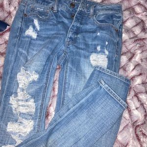 low rise american eagle ripped jeans